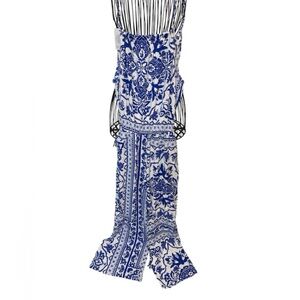 Floral blue royal jumpsuit size S